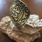 Handmade Brass Ring - Arabic Calligraphy: Praise be to God