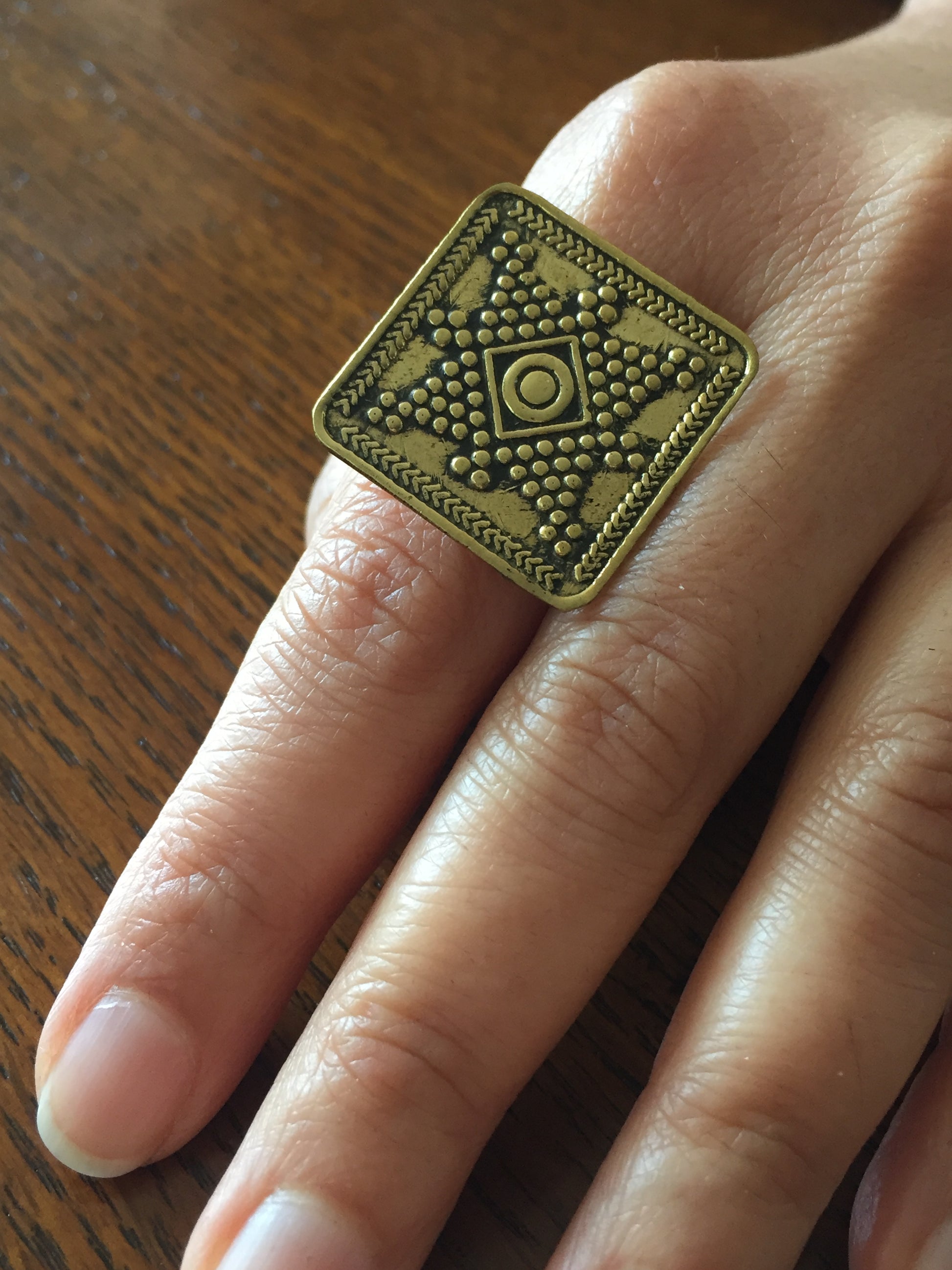 Handmade Brass Ring - Siwa Design: Star