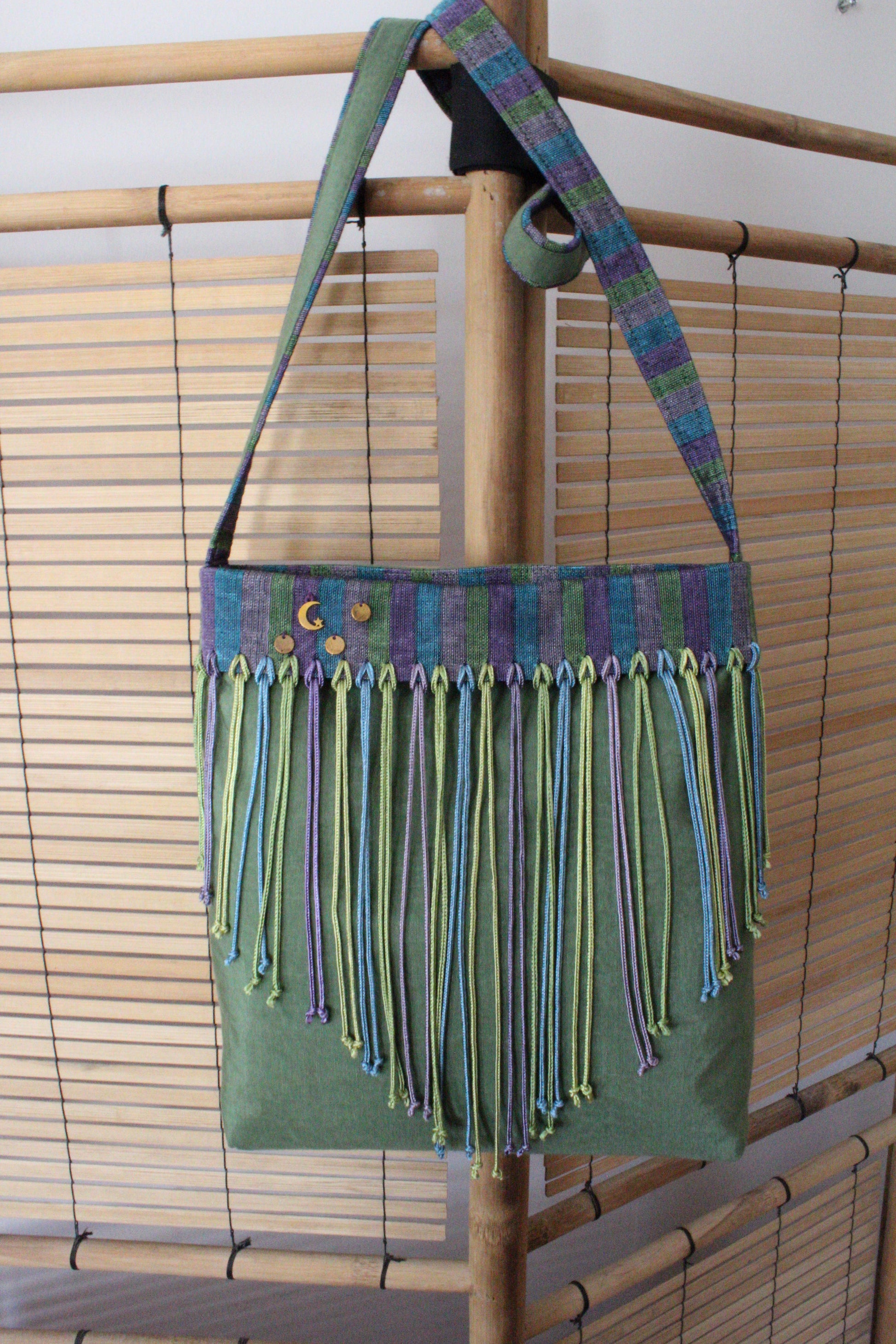 Shahrzad Handcrafted Moiré Shoulder Bag - Green