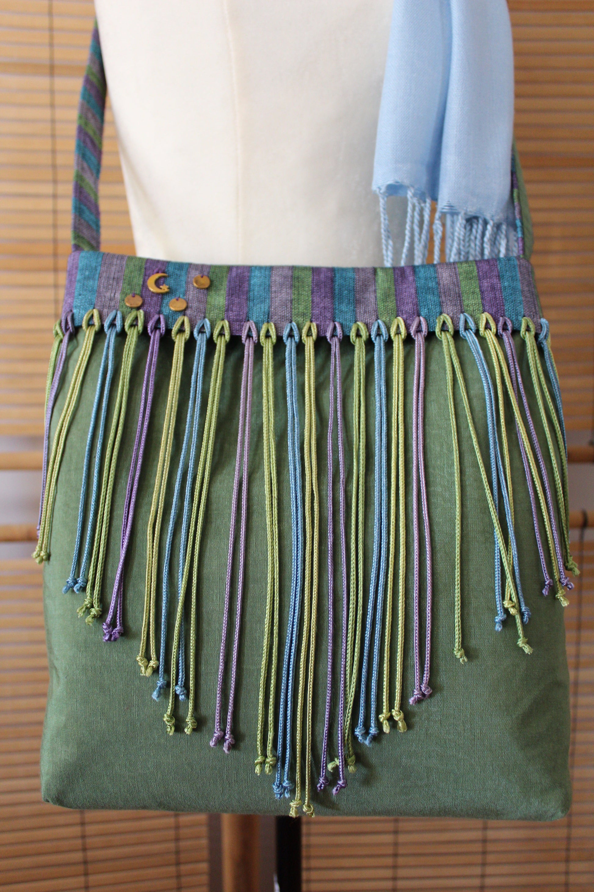 Shahrzad Handcrafted Moiré Shoulder Bag - Green