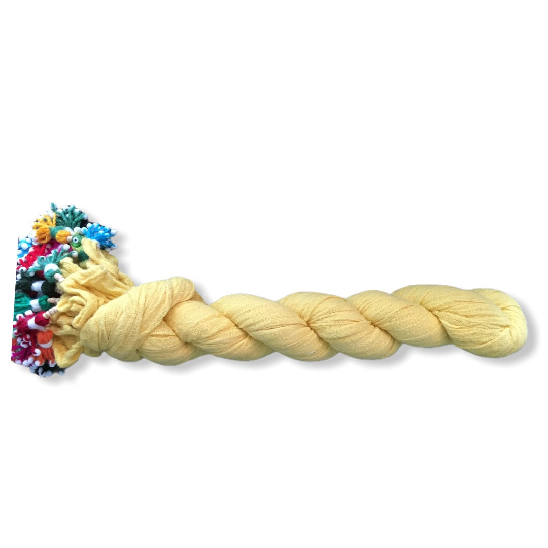 Shash Scarf with Colourful Hand Rolled Tassels