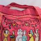 Handmade Embroidered Textile Reusable Shopping Tote - Pink