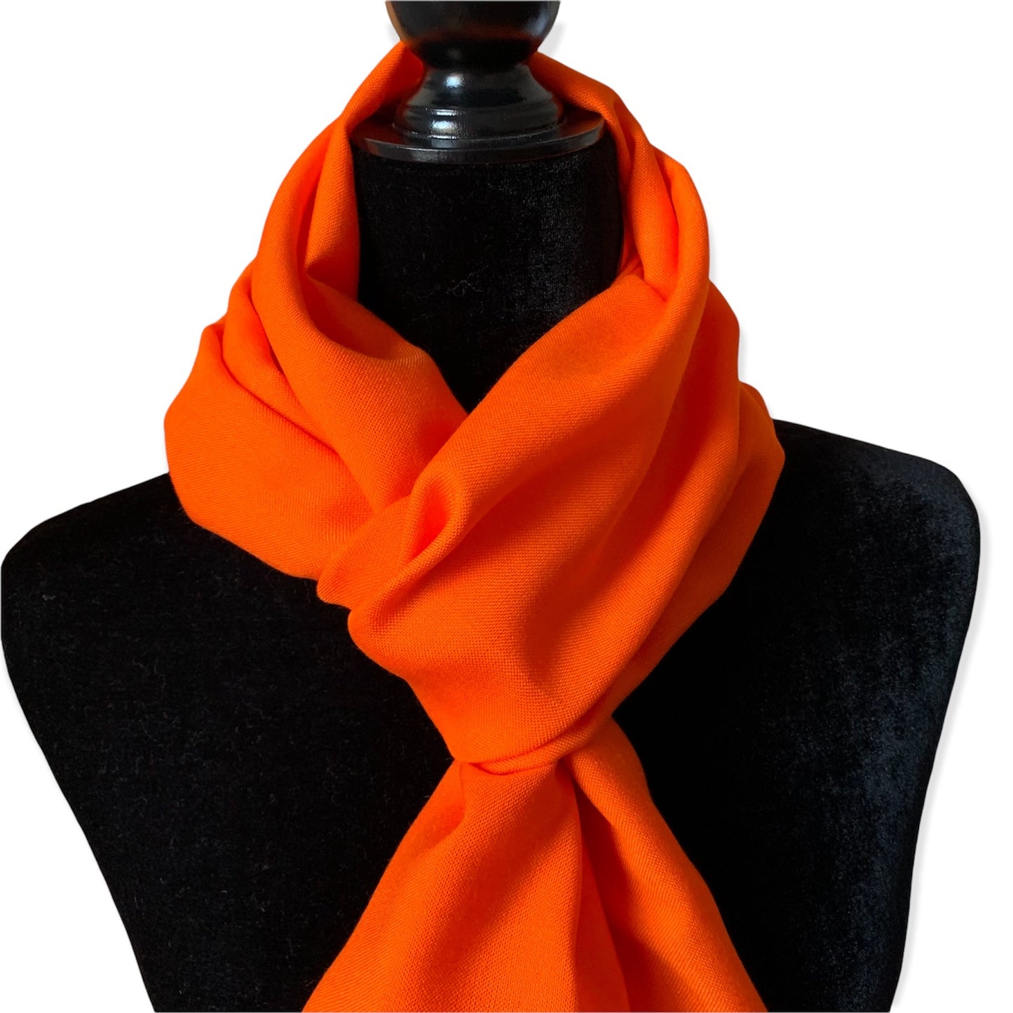 Small Solid Handwoven Scarf - Dahlia Orange