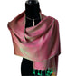 Solid Handwoven Scarf - Green & Fuchsia