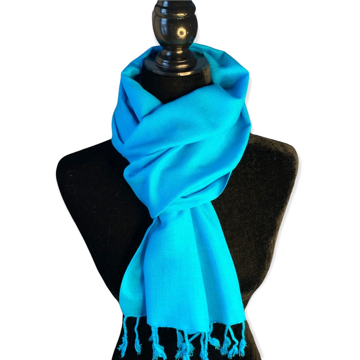 Small Solid Handwoven Scarf - Turquoise