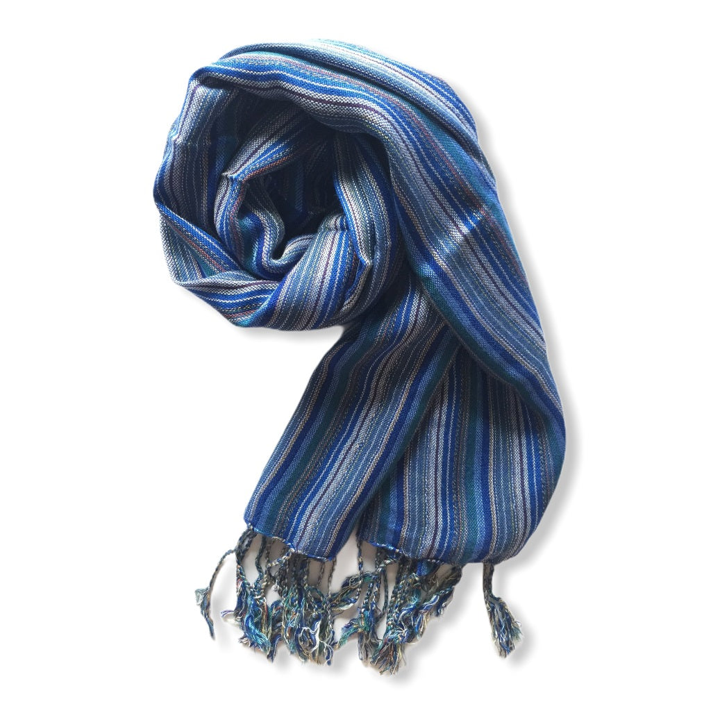 Small Striped Handwoven Scarf - Brights