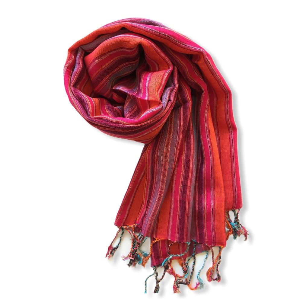 Small Striped Handwoven Scarf - Brights