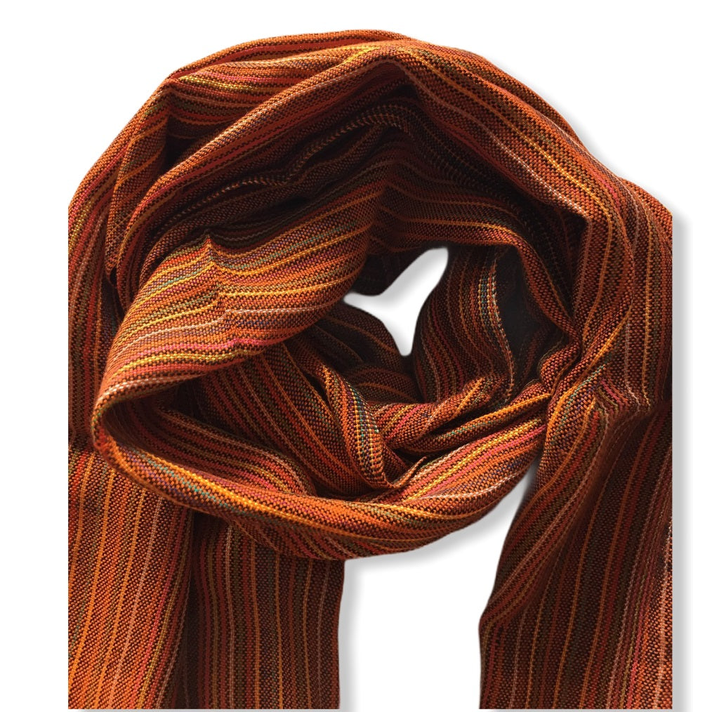 Small Striped Handwoven Scarf - Brights