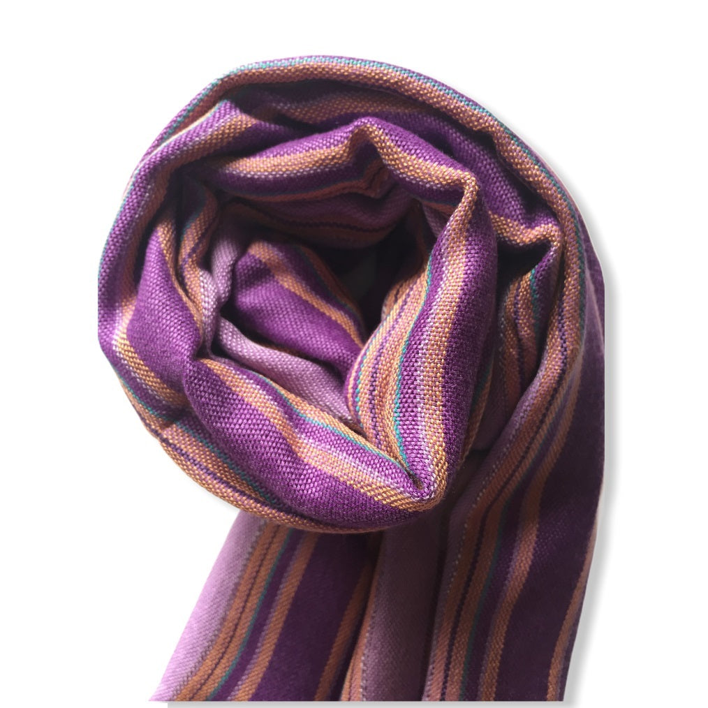 Small Striped Handwoven Scarf - Pastels