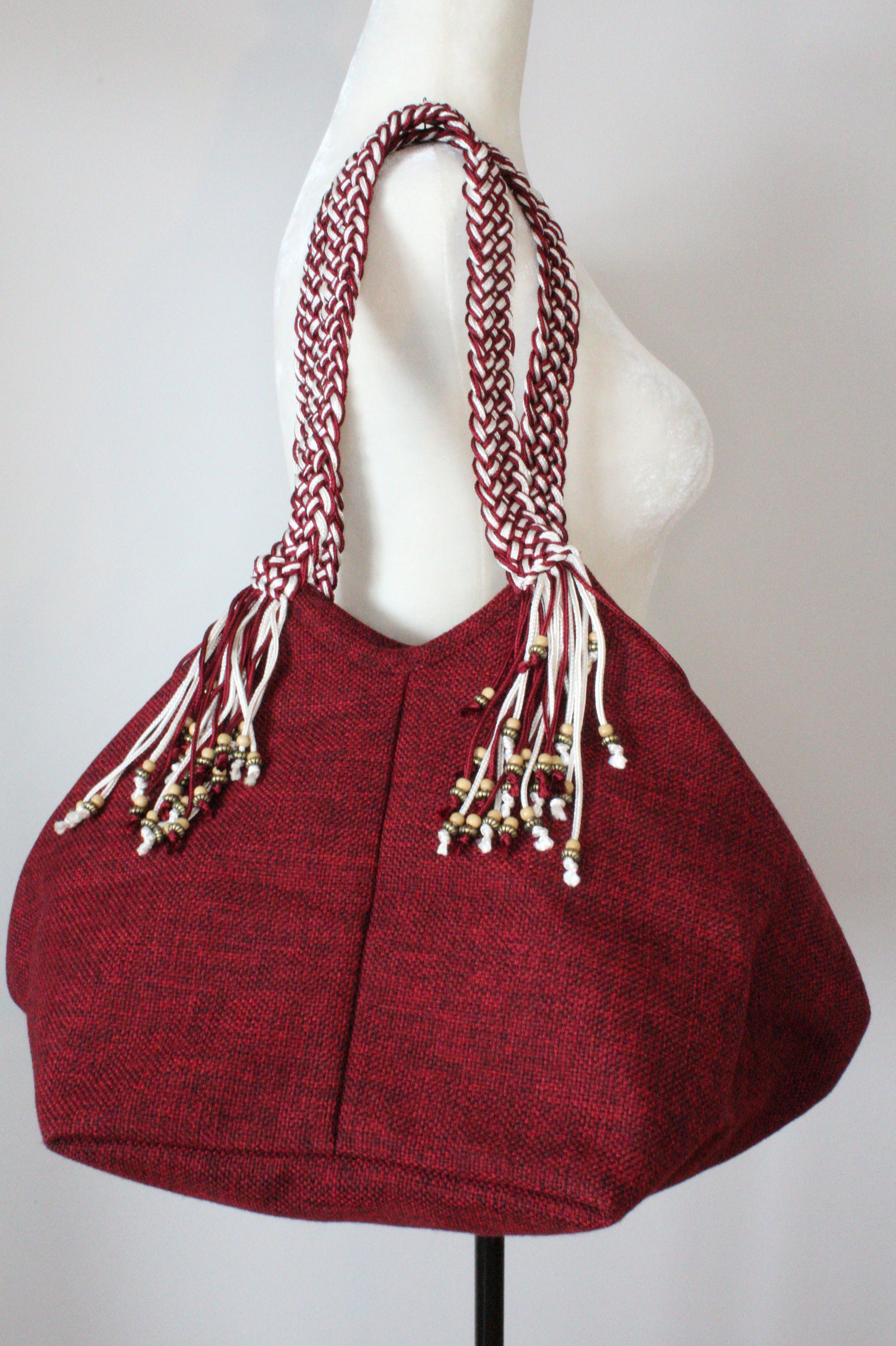 Sofia Handcrafted Shoulder Bag - Burgundy