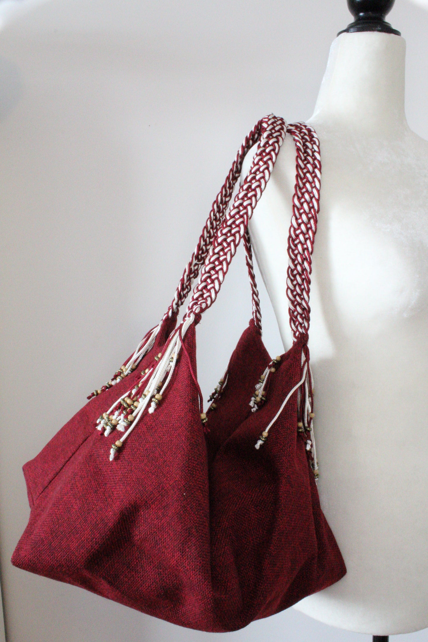 Sofia Handcrafted Shoulder Bag - Burgundy