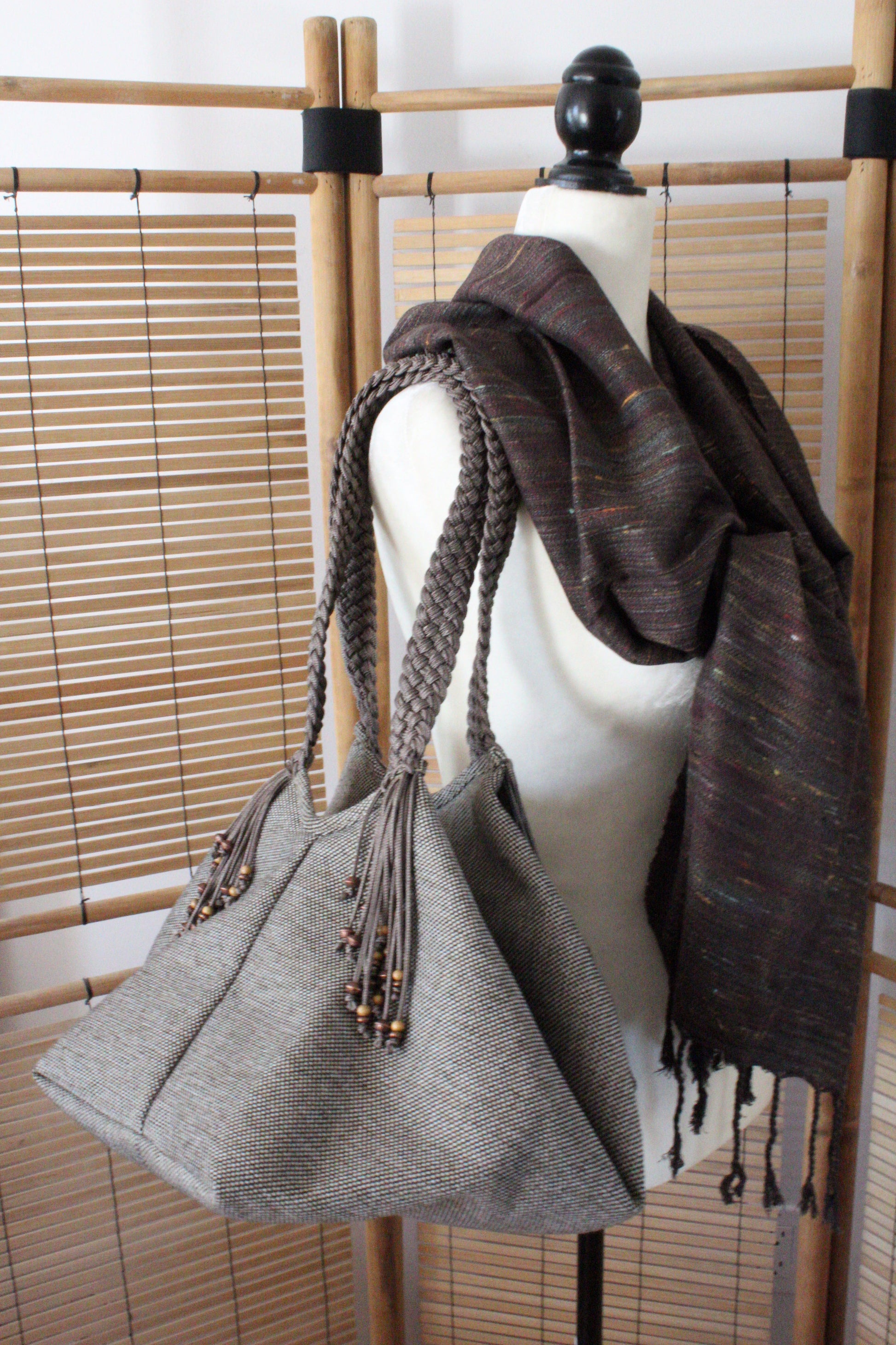 Sofia Handcrafted Shoulder Bag - Beige