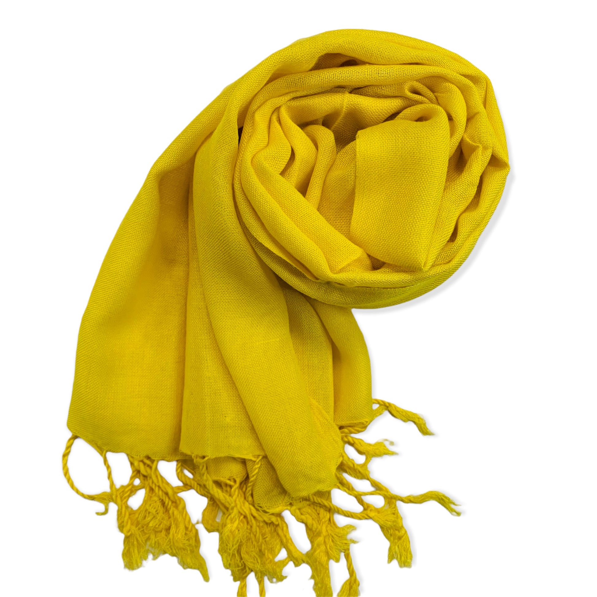 Solid Handwoven Scarf - Yellow