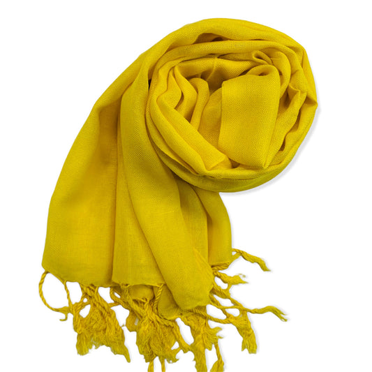 Solid Handwoven Scarf - Yellow