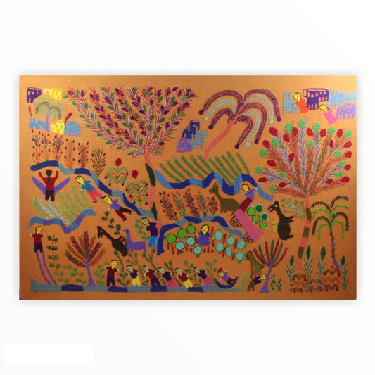 Hand Embroidered Tapestry - The Countryside by Reda Hakim - Dandarah