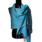 Thin Striped Handwoven Scarf - Shades of Turquoise