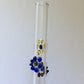 Blown Glass Straw - Transparent with Flowers