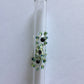 Blown Glass Straw - Transparent with Flowers