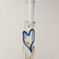 Blown Glass Straw - Transparent with Hearts