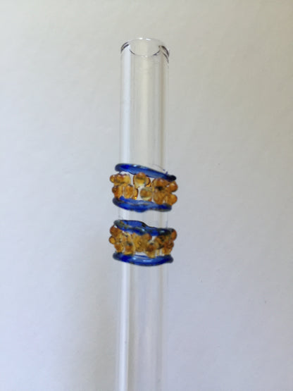 Blown Glass Straw - Transparent with Dots