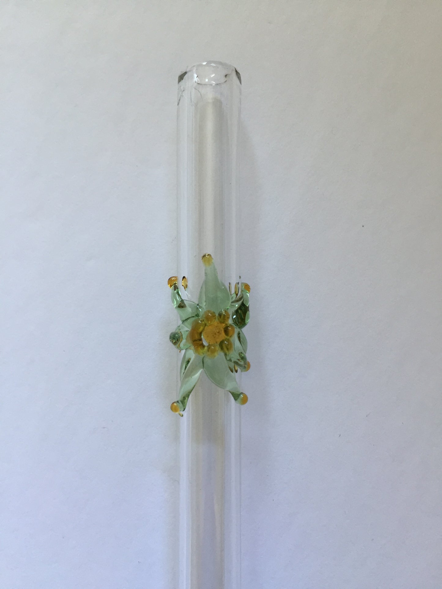 Blown Glass Straw - Transparent with Stars