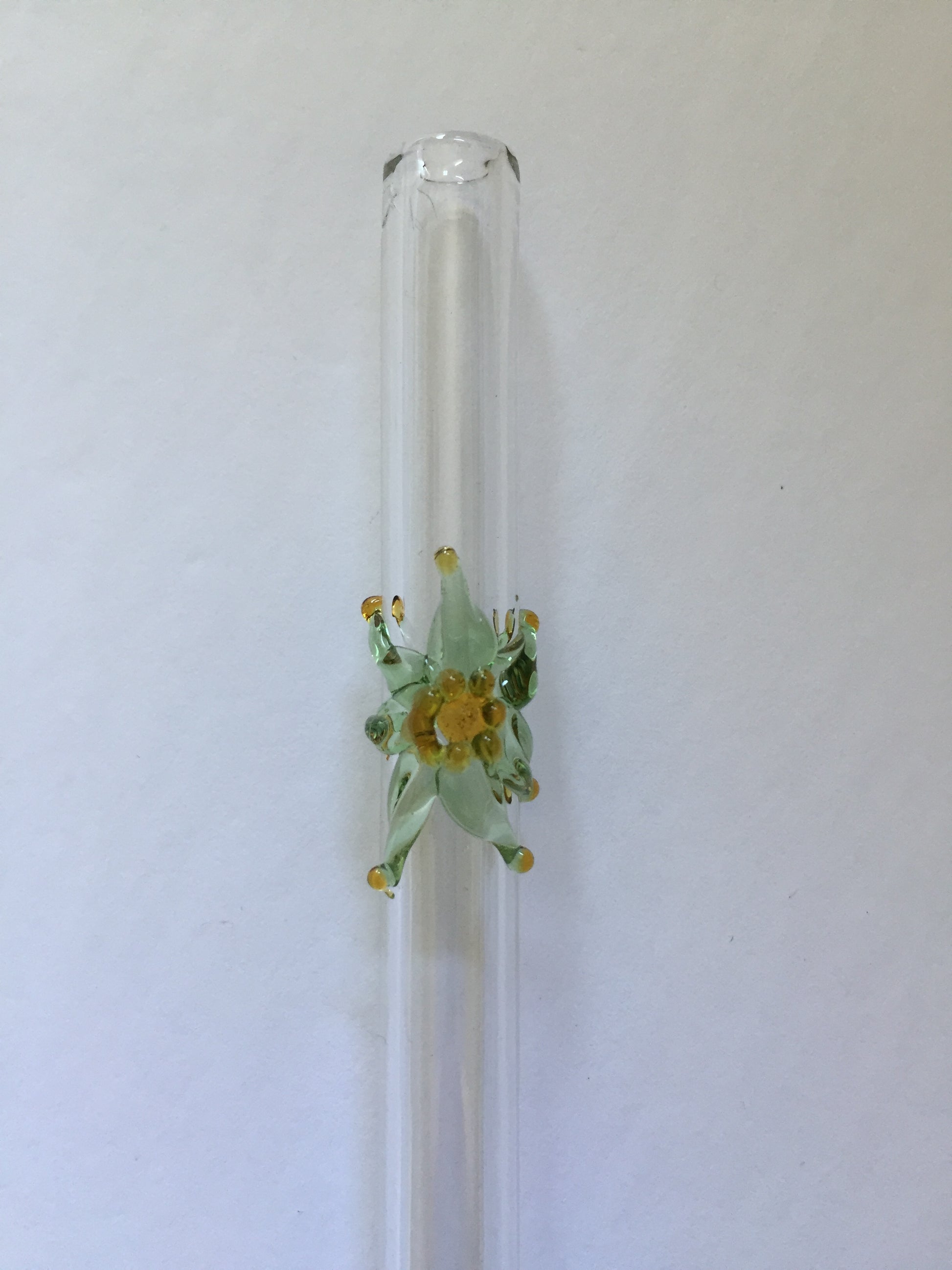 Blown Glass Straw - Transparent with Stars