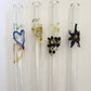 Blown Glass Straw - Transparent with Stars