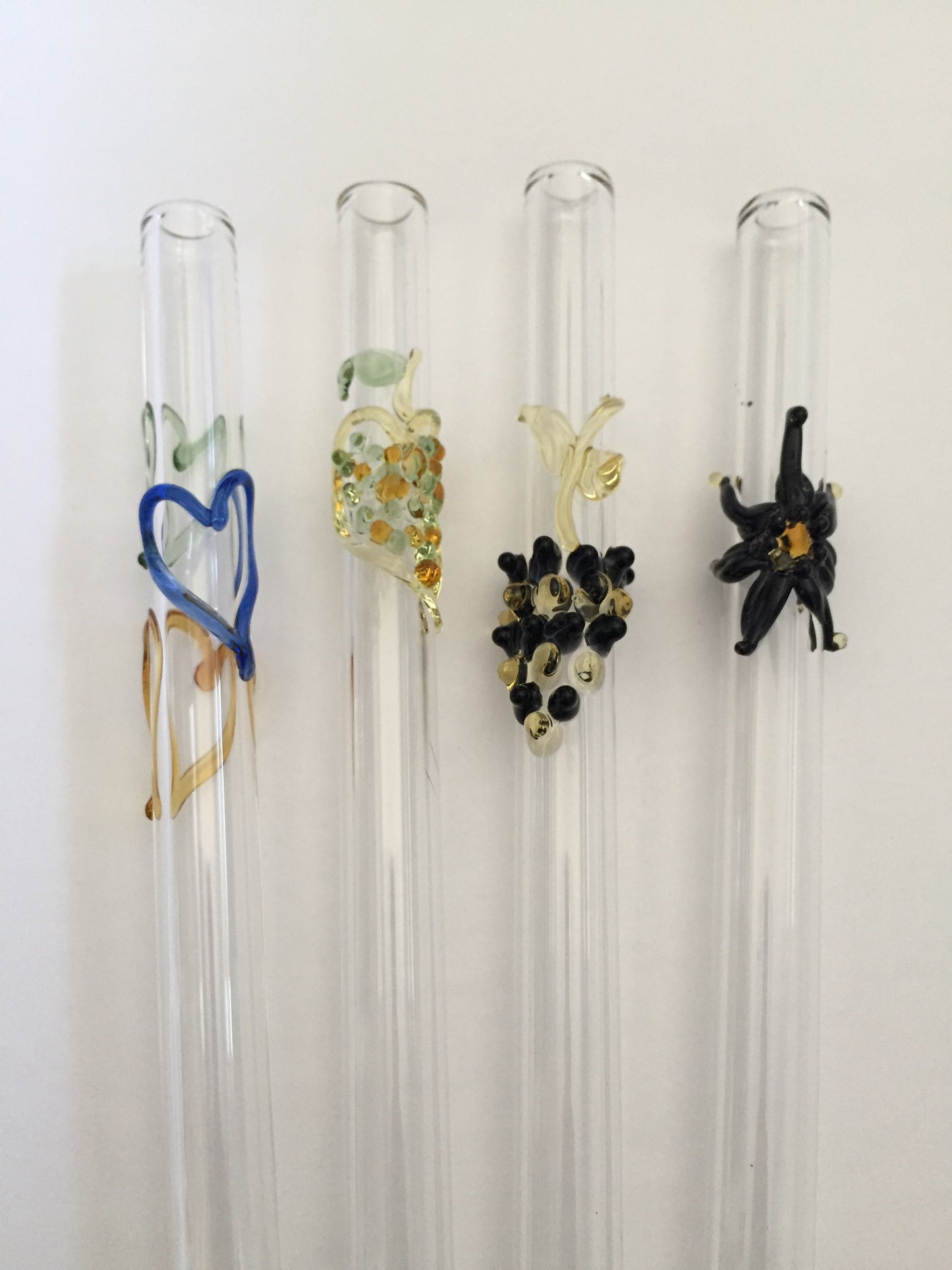 Blown Glass Straw - Transparent with Stars