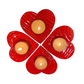 Metal Tealight Plate - Red Heart