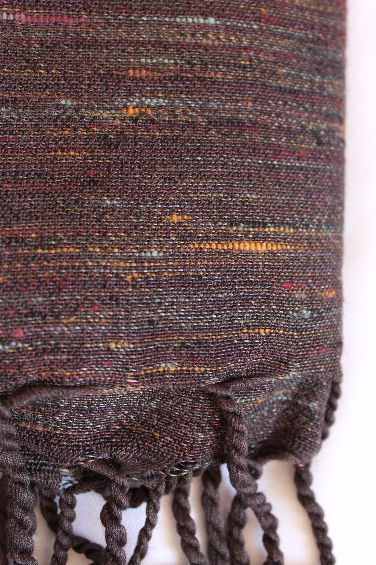 Variegated Handwoven Scarf - Brown