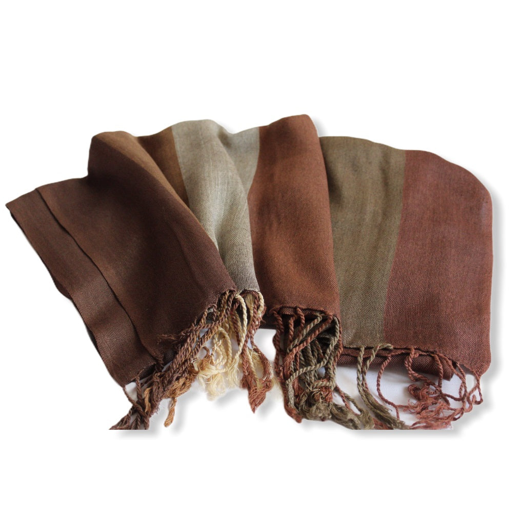 Wide Striped Handwoven Scarf