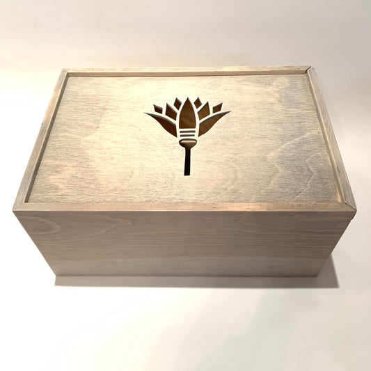 Wood Box With Lotus