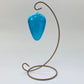 Blown Glass Egg Ornament - Wavy Turquoise