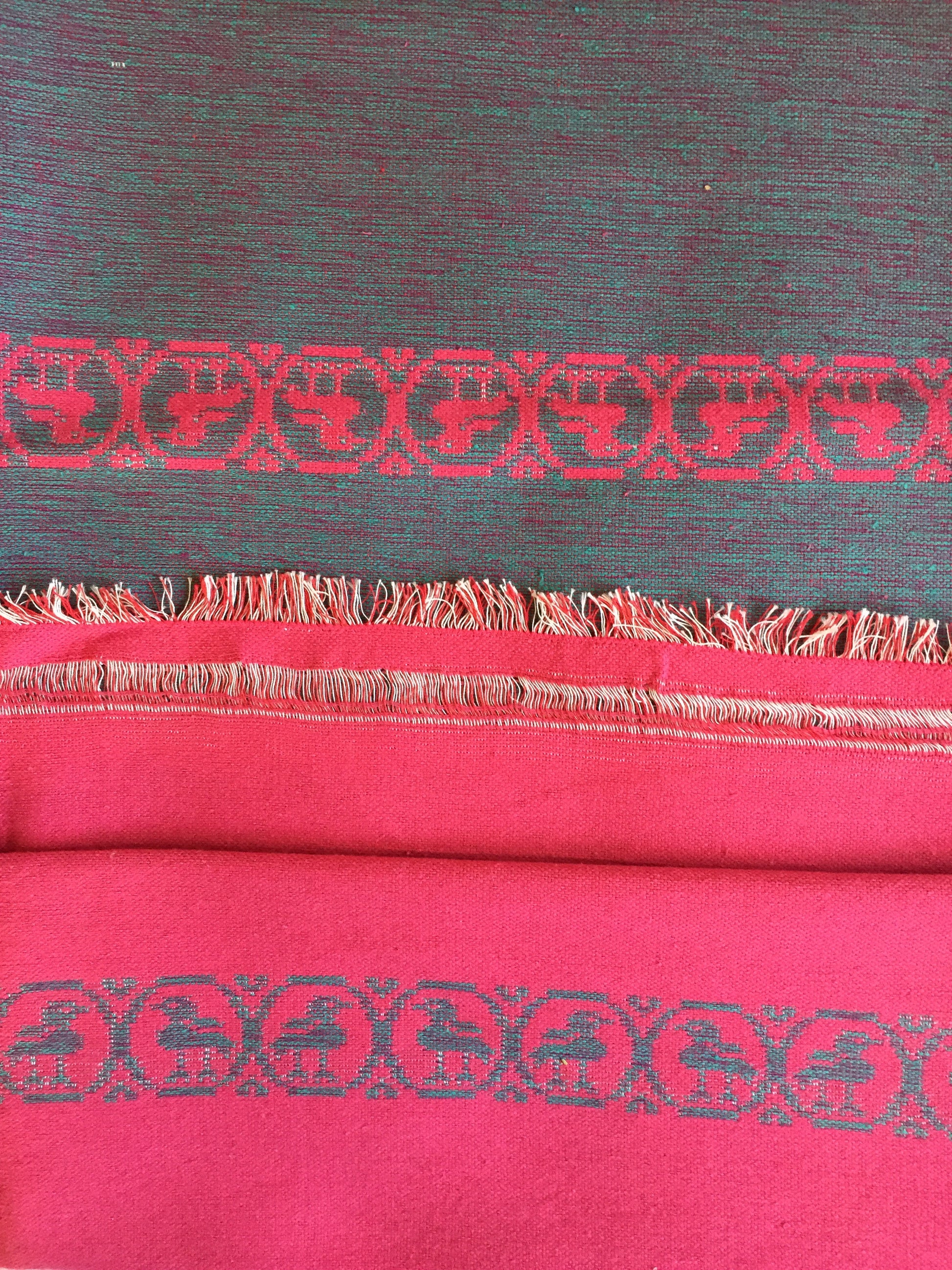 Handwoven Egyptian Cotton Bedcover - Rooster Motif - Single