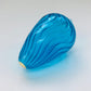Blown Glass Egg Ornament - Wavy Turquoise