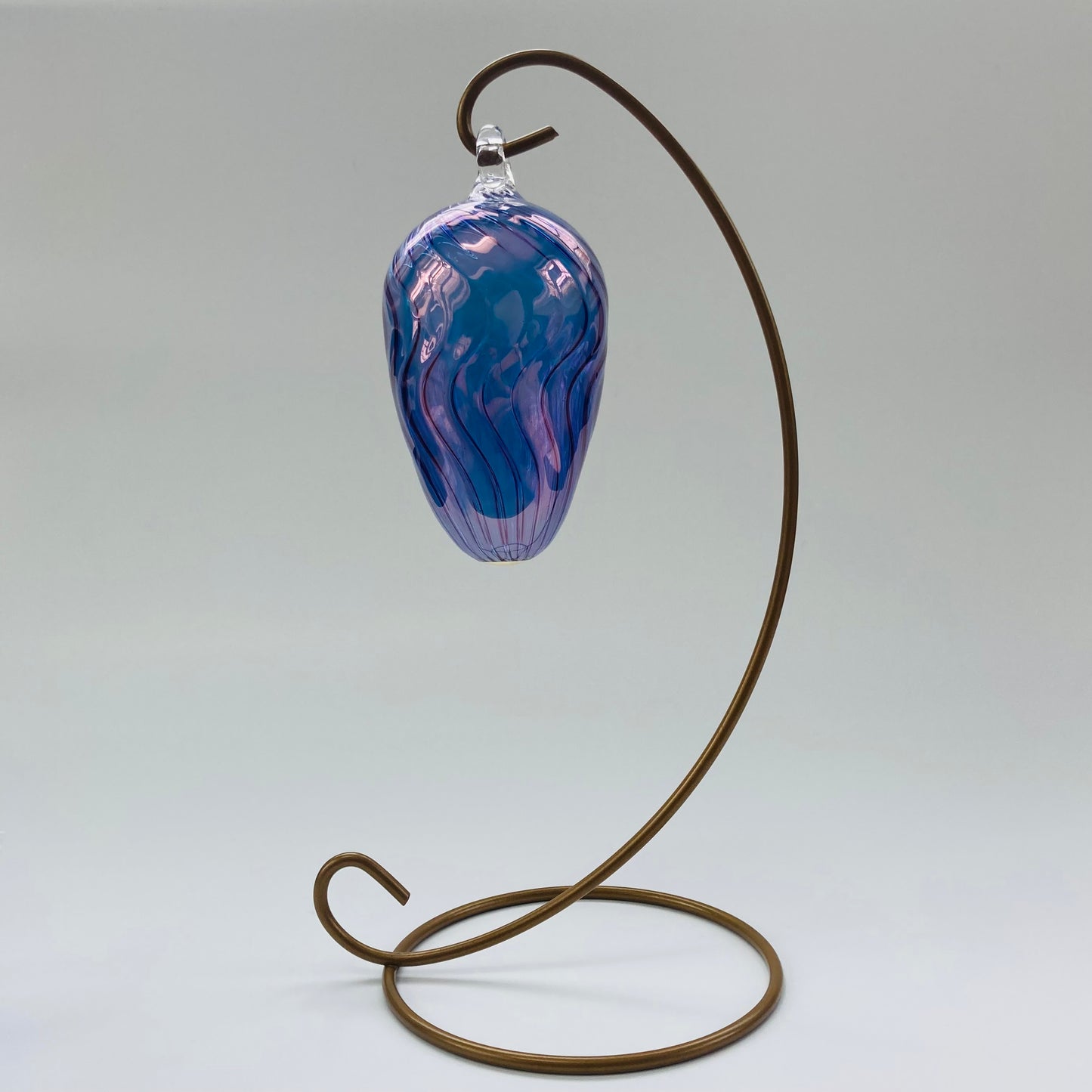 Blown Glass Egg Ornament - Wavy Very Peri