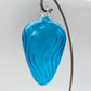 Blown Glass Egg Ornament - Wavy Turquoise